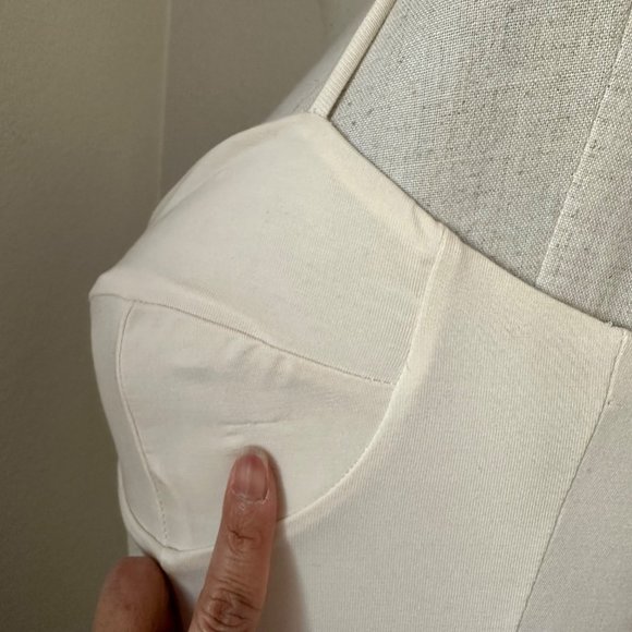 Reformation A Line Dress Sweetheart Midi Pullover Spaghetti Straps Ivory Color S - Picture 10 of 10